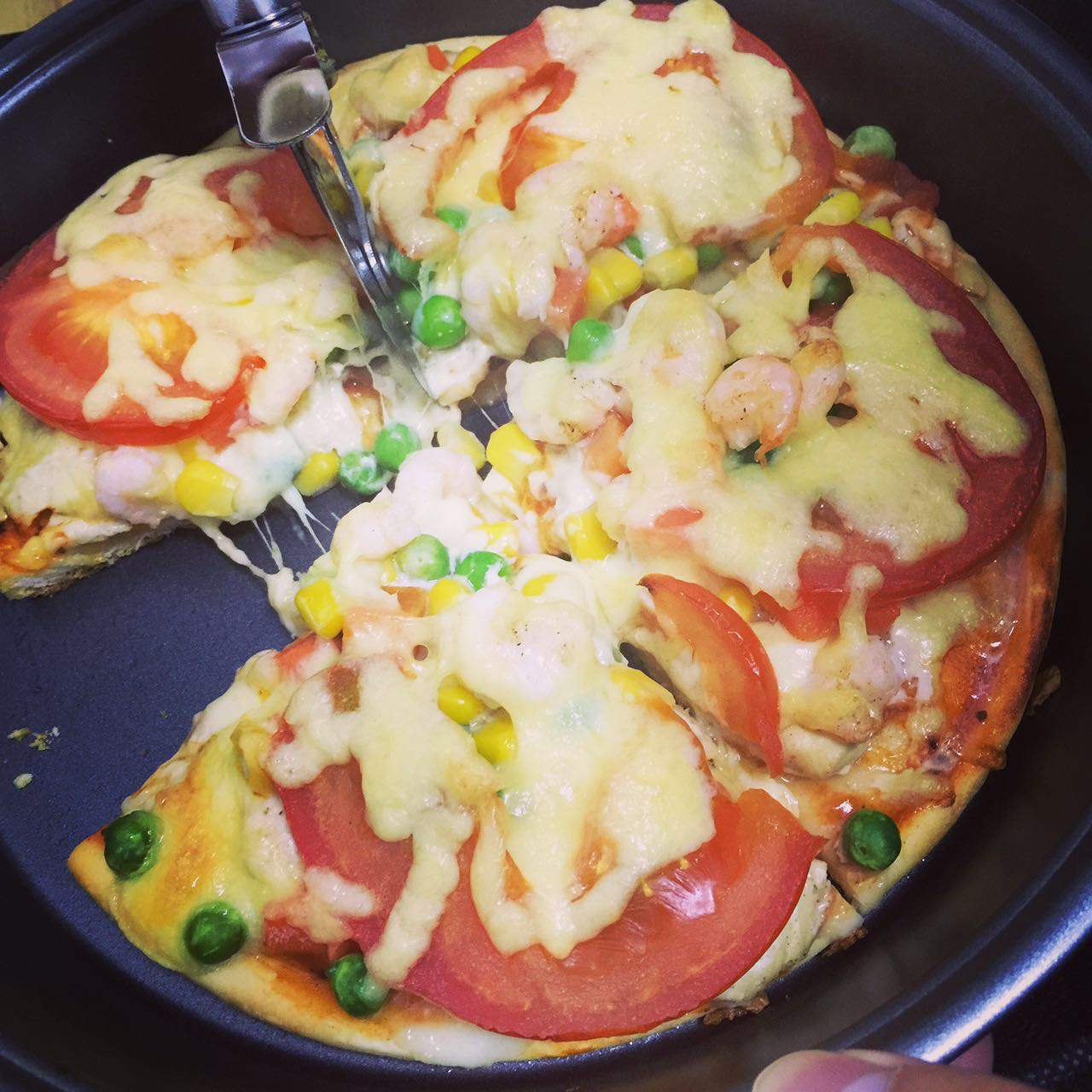 鲜虾培根薄披萨—海氏烤箱定制