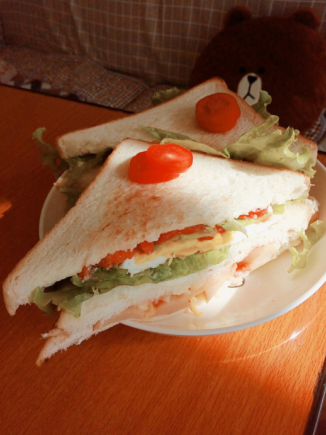 火腿芝士蛋三文治