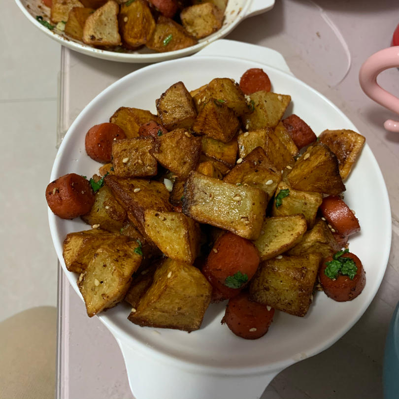 香辣孜然火腿土豆丁