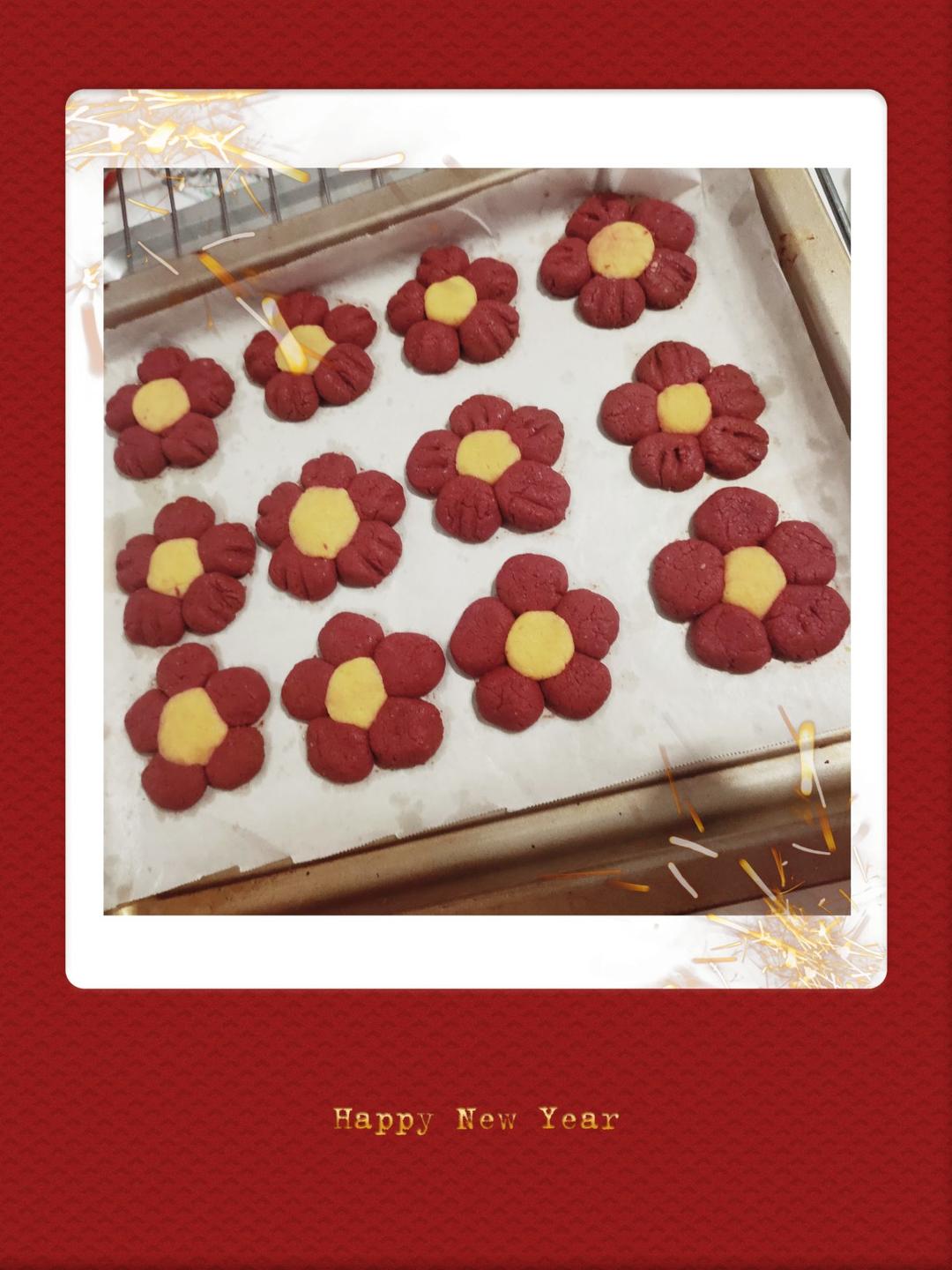 送你一朵小红花 🌺免模具｜零难度花朵饼干