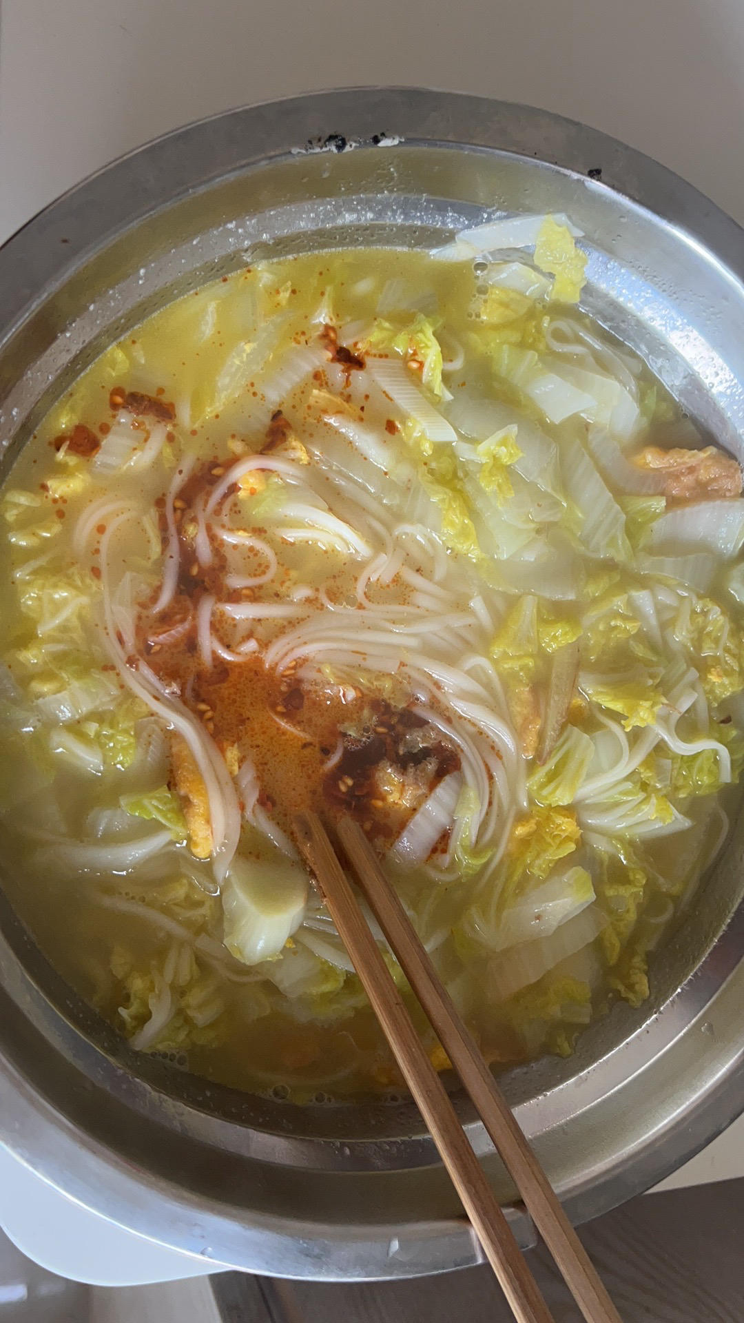 白菜鸡蛋汤面的做法