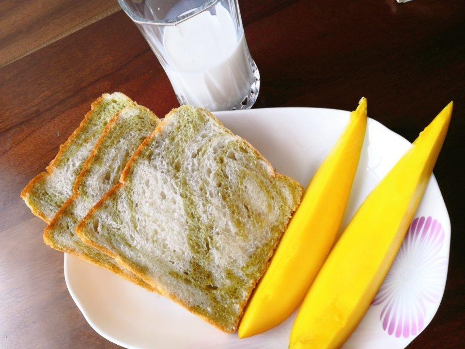 汤种抹茶大理石纹吐司（水立方模）