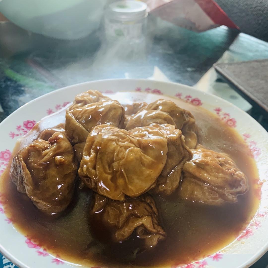 红烧油面筋塞肉