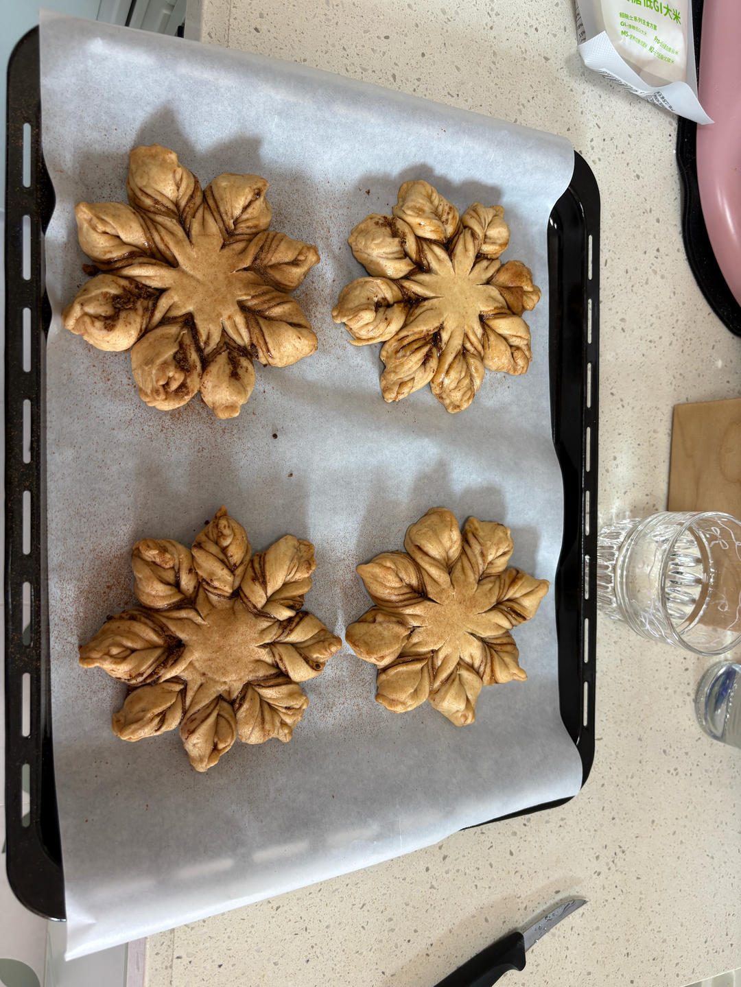 ins网红圣诞红糖肉桂雪花全麦面包（一次发酵）B83