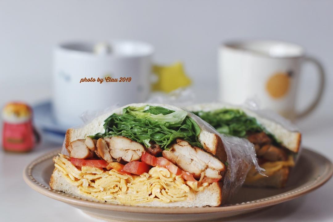 照烧鸡腿肉三明治 | Clau的十分钟健康早餐#1