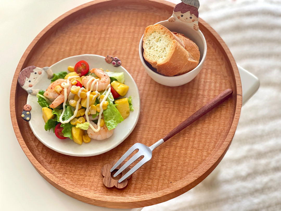 芒果虾仁牛油果腰果番茄西兰花黑胡椒沙拉【低脂减肥】【夏天专属】