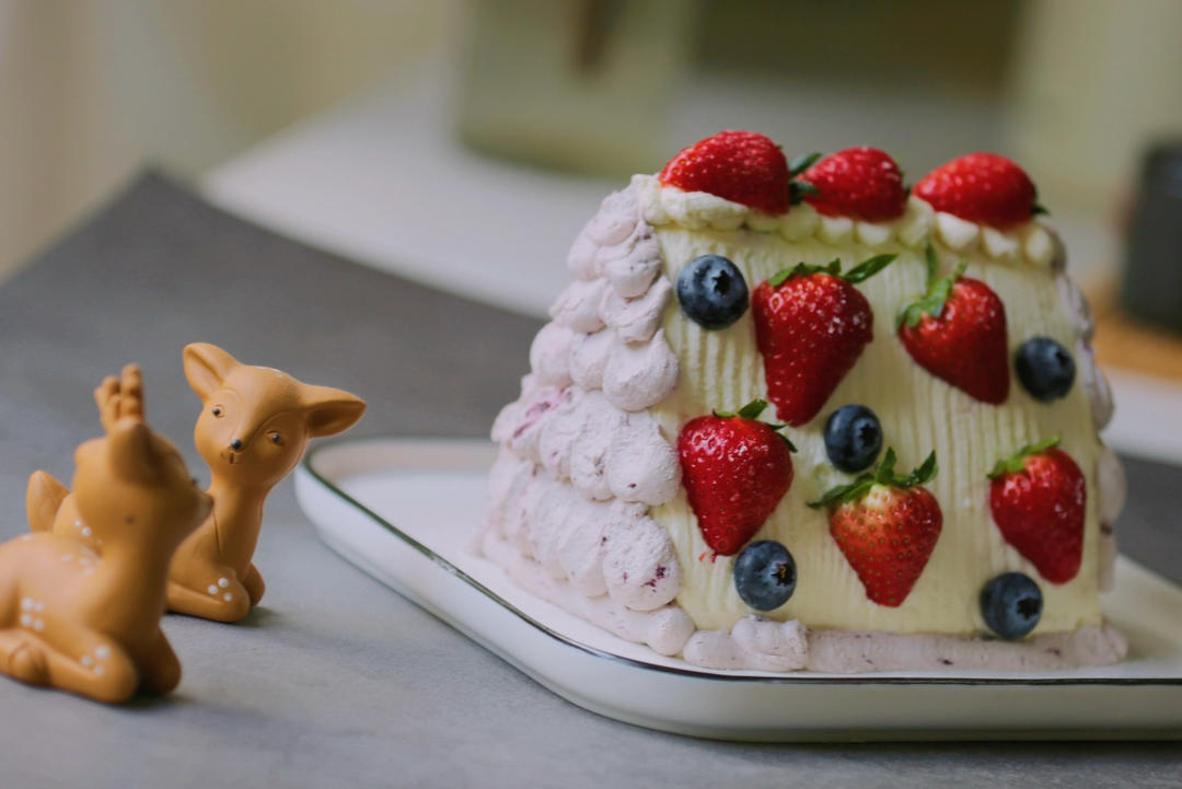抹茶草莓雪山蛋糕🍓