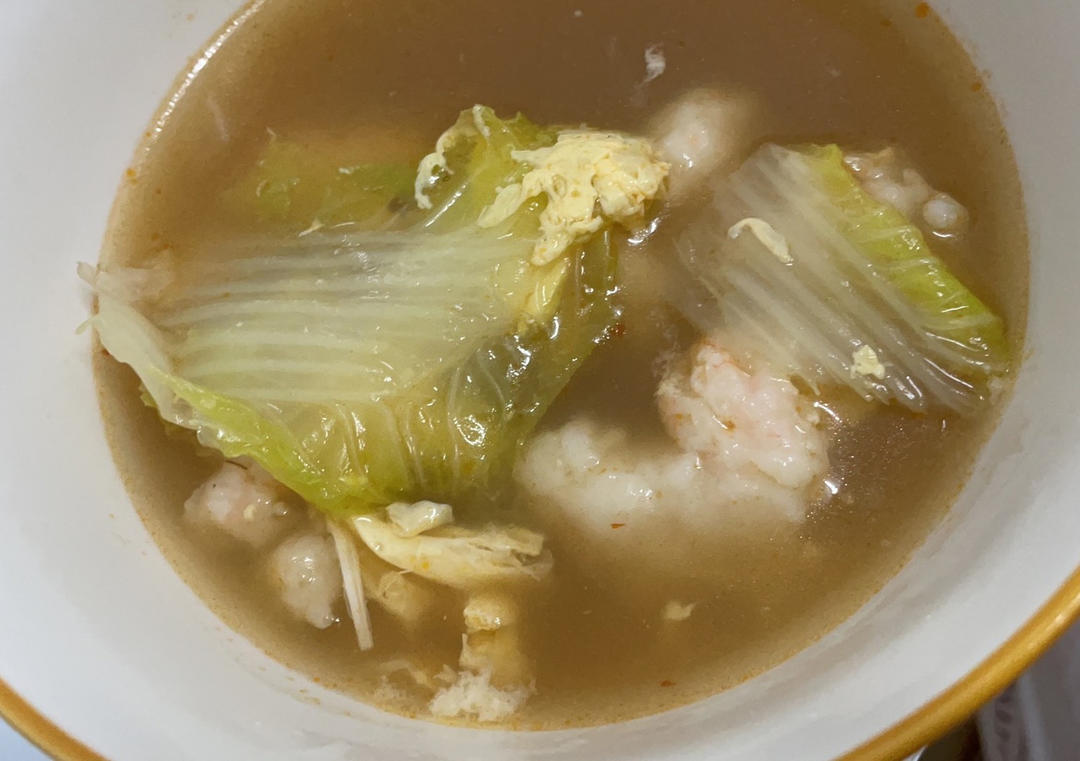 减脂虾滑娃娃菜汤