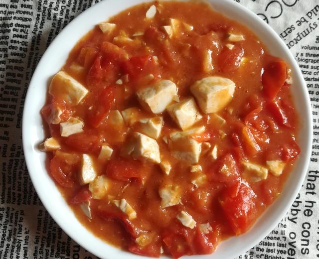 番茄金沙烩豆腐的做法