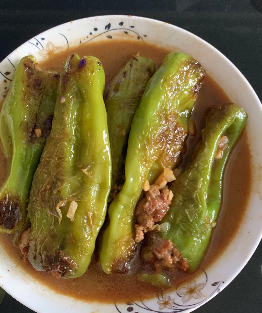 肉馅辣椒-新手下厨 stuffed Chili pepper