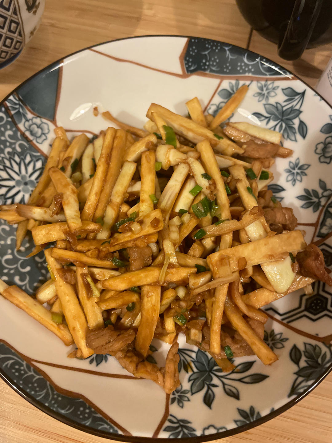 ♨️家常菜.茭白炒肉丝.马克西姆不粘锅