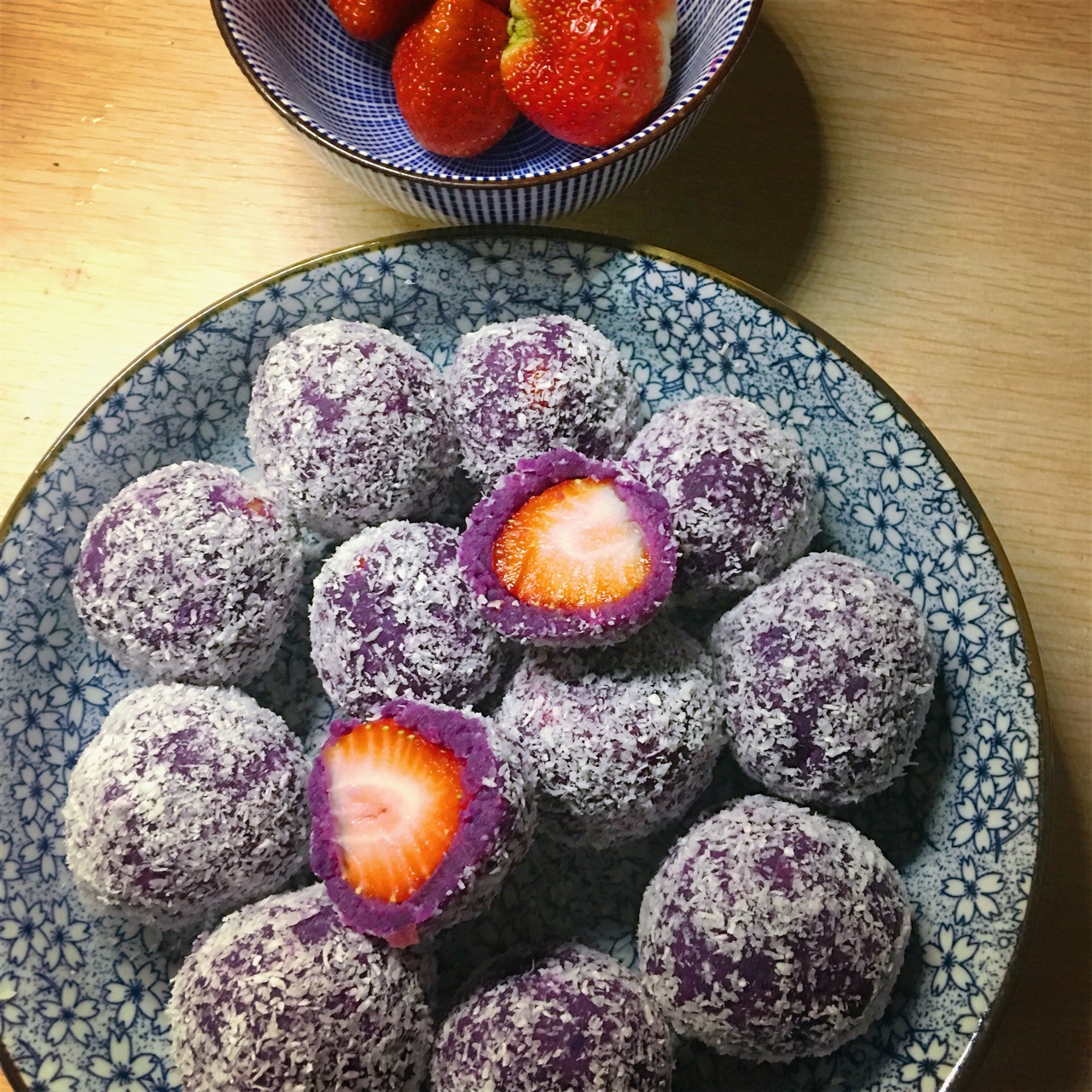 紫薯草莓球--懒人的轻食甜品