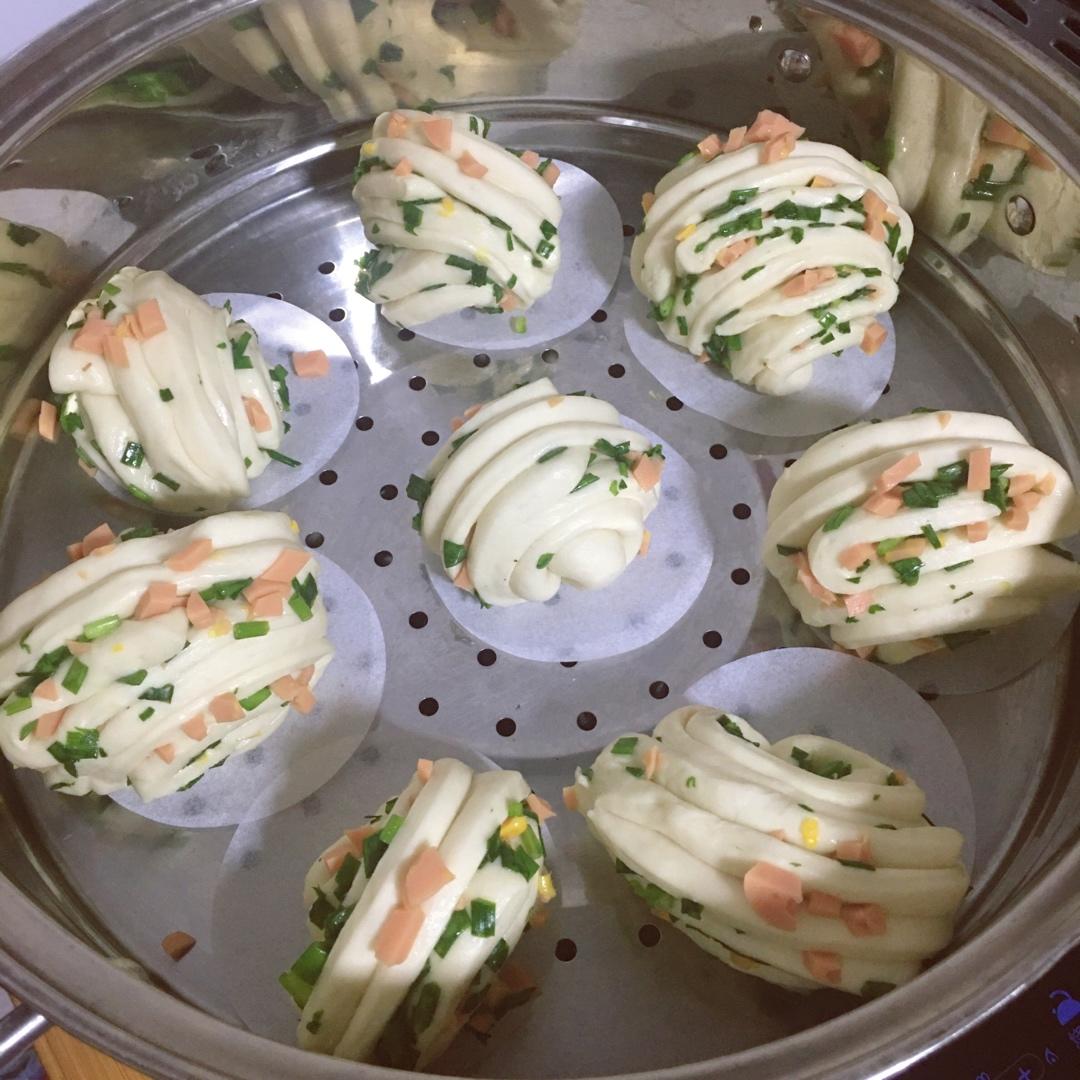 椒盐葱香花卷