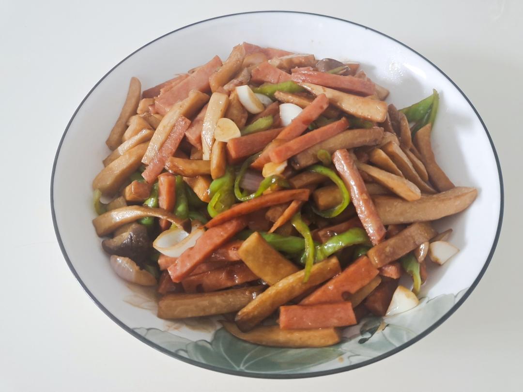 火腿炒杏鲍菇