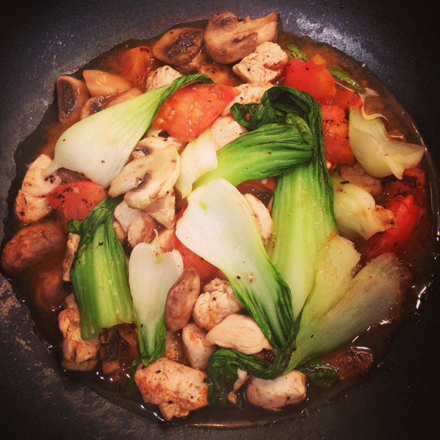 番茄蘑菇炒鸡胸肉