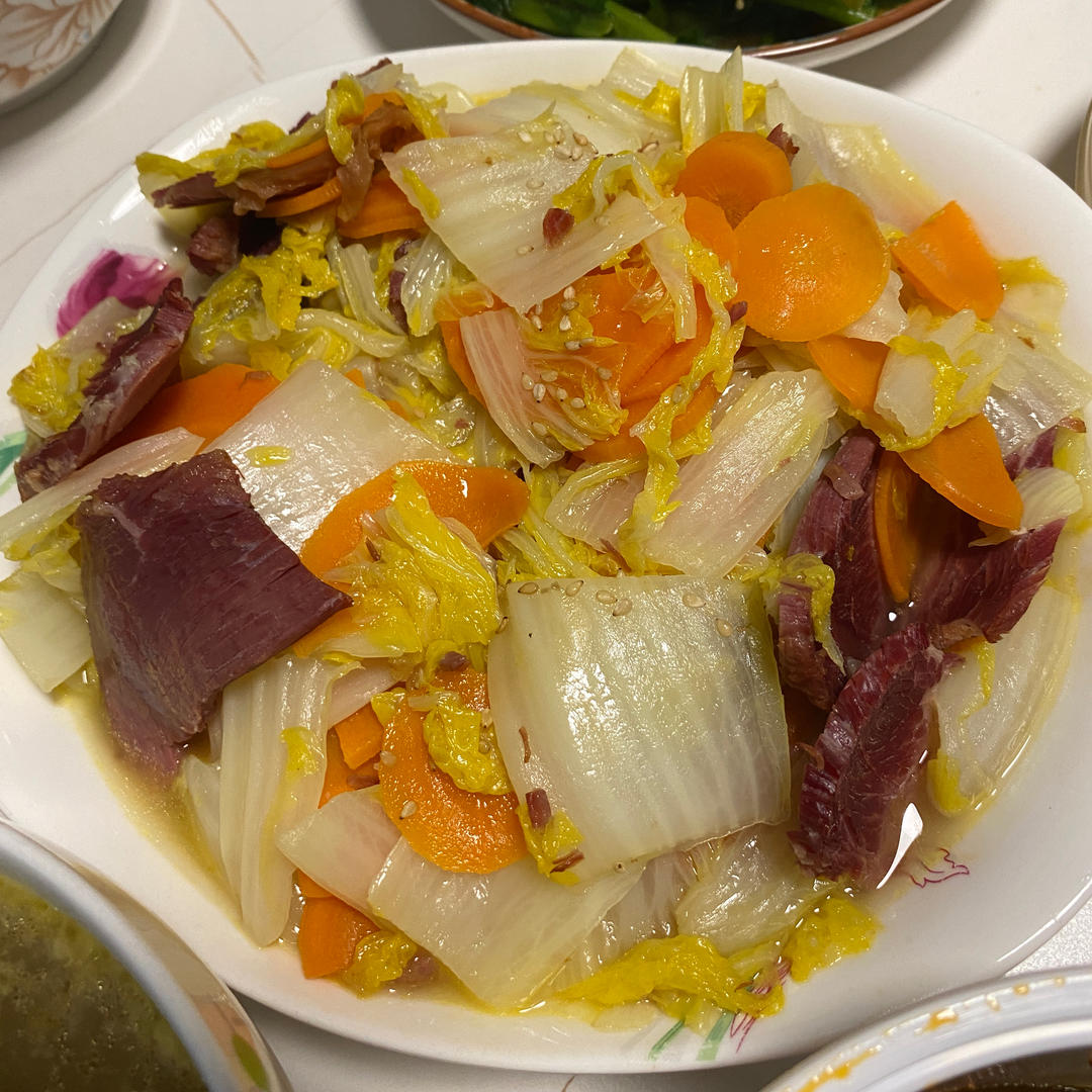 木耳胡萝卜炒白菜