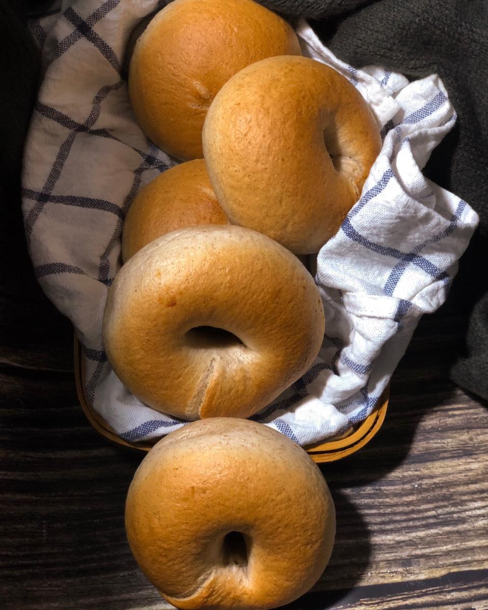 （无油）全麦黑麦贝果bagel~咬劲十足，越嚼越香