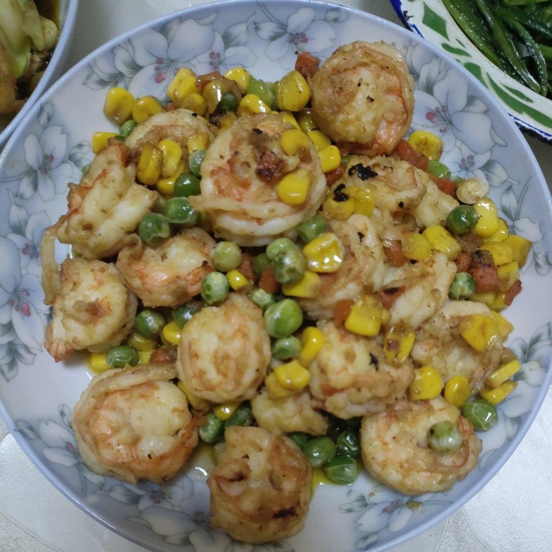 什锦玉米粒虾仁🍤🌽🥕