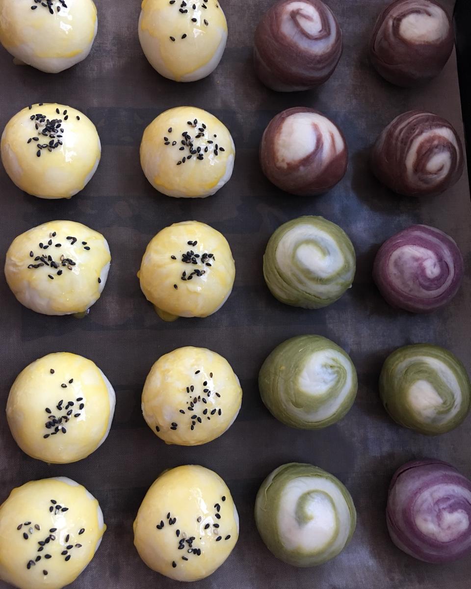 麻薯肉松蛋黄酥（少油少糖）