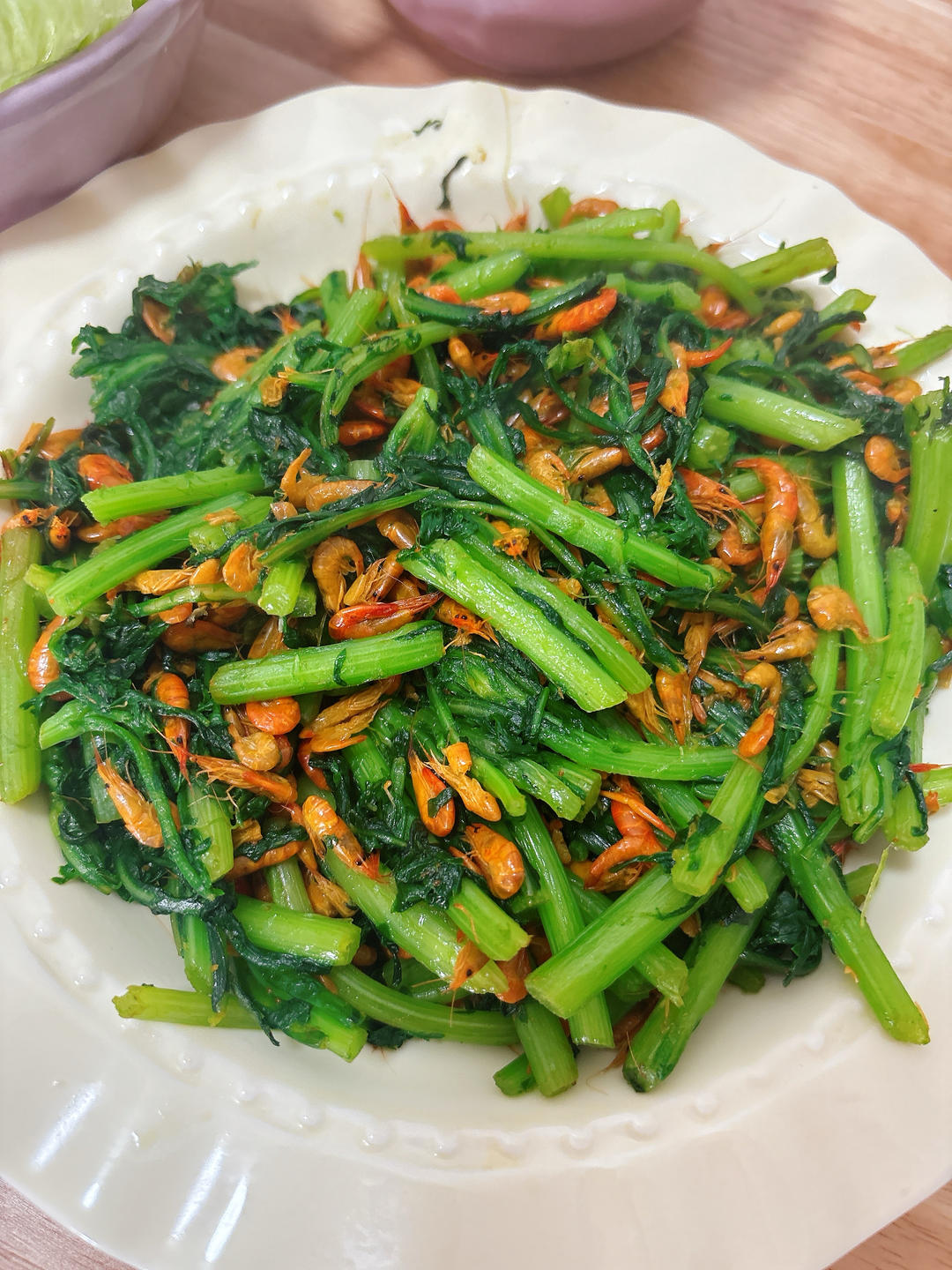 蒜蓉茼蒿炒磷虾
