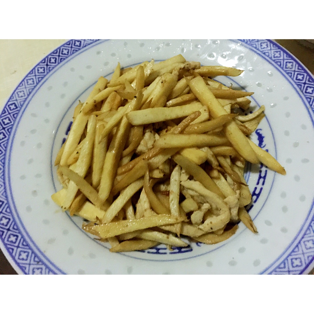 孜然味儿茭白肉丝