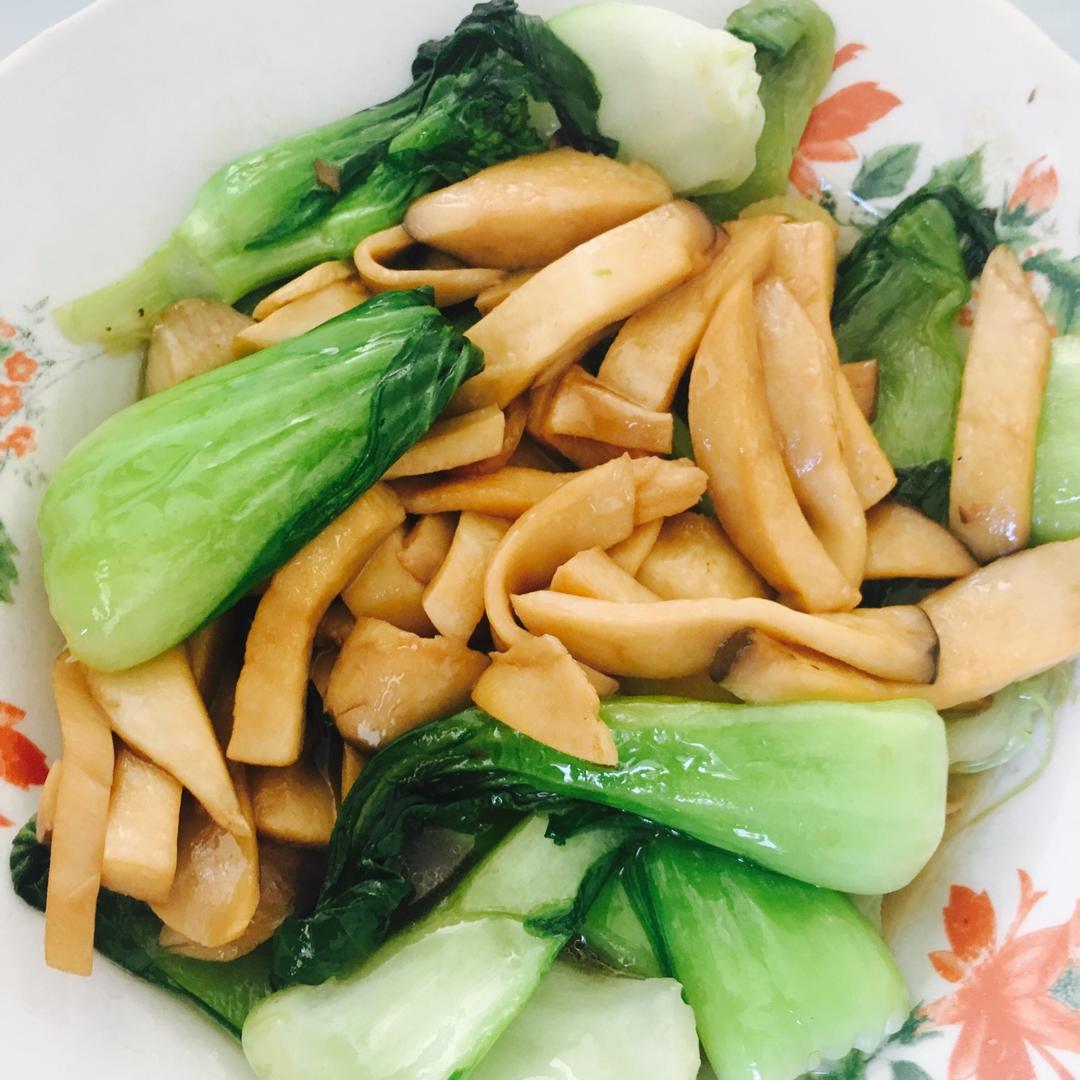 小炒油菜杏鲍菇