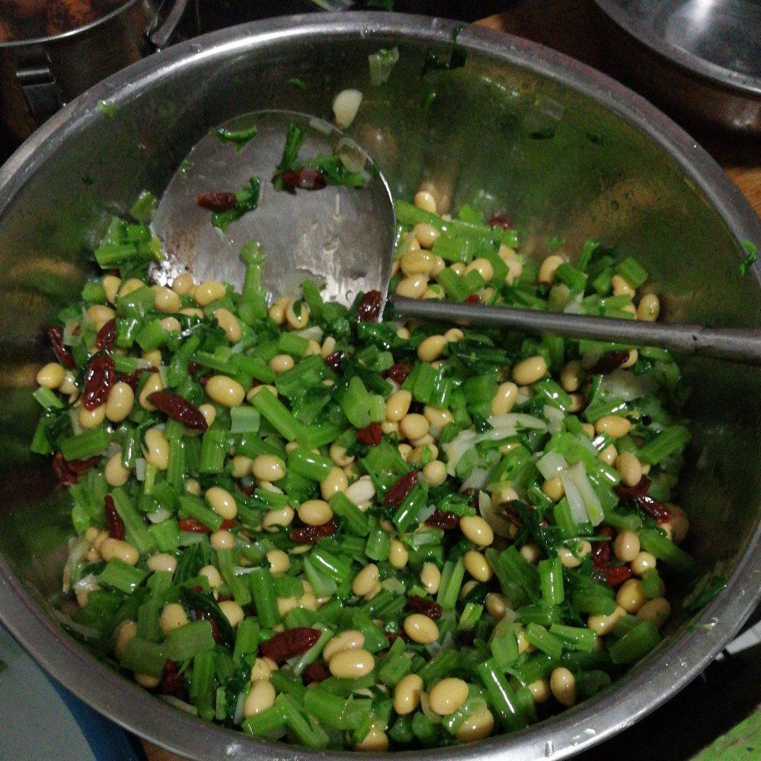芥菜拌黄豆