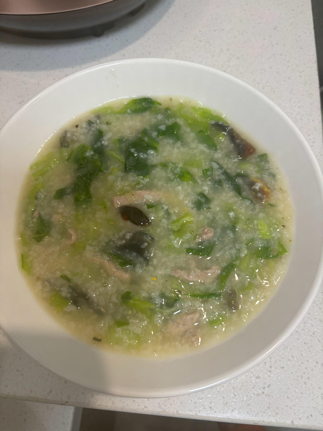 妈妈👩教我做的皮蛋瘦肉粥🥣简单快捷美味😋