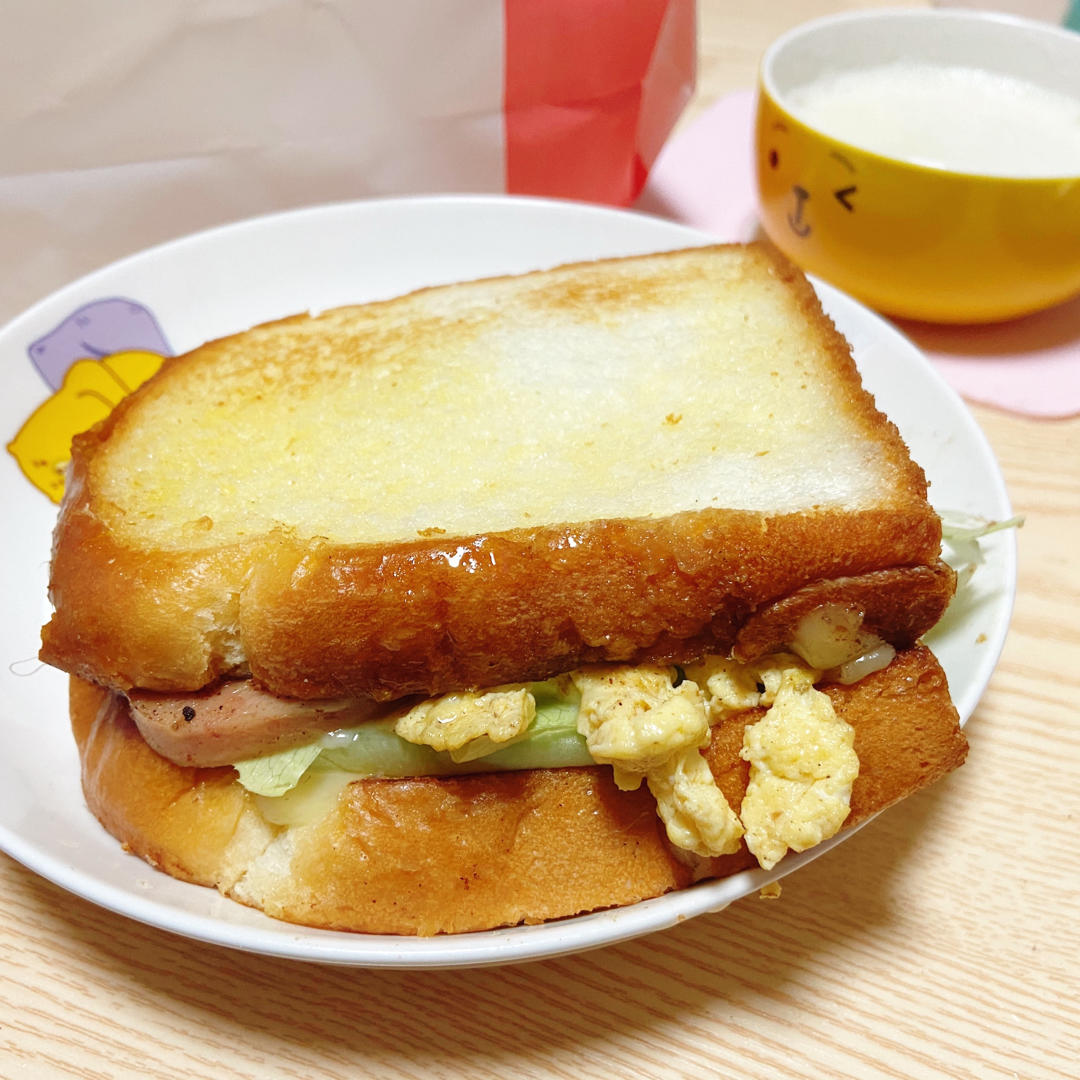 网红EGG DROP芝士厚蛋烧三明治 🥪『平底锅美食』