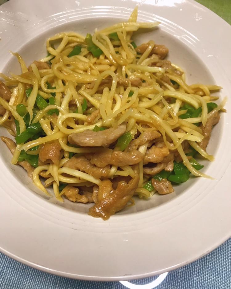 茭白青椒炒肉丝