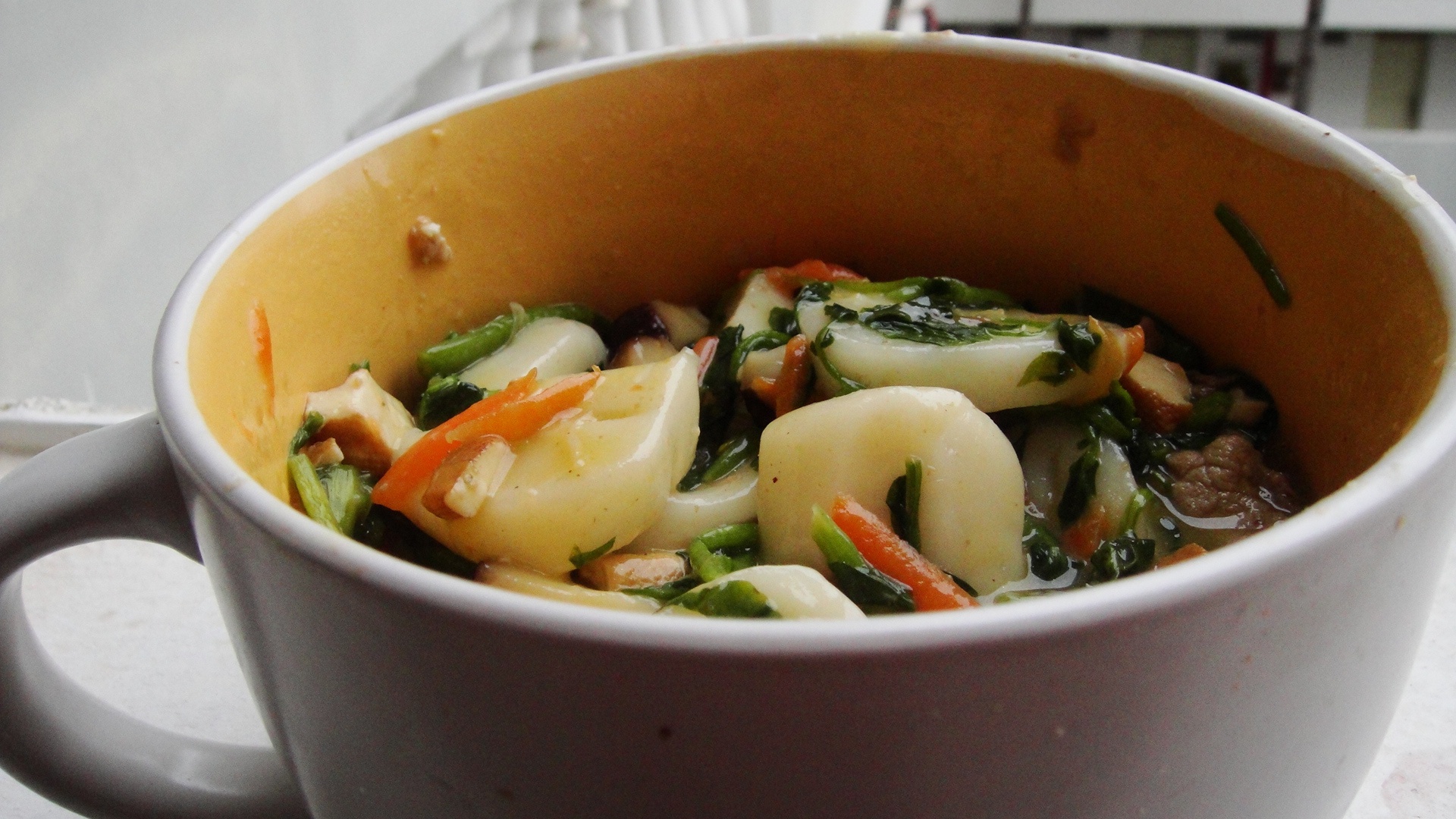 青菜肉丝炒年糕