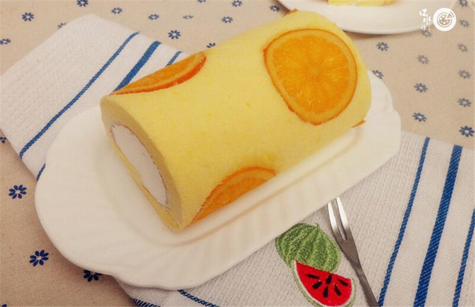 视觉系~~【橙子片蛋糕卷】
