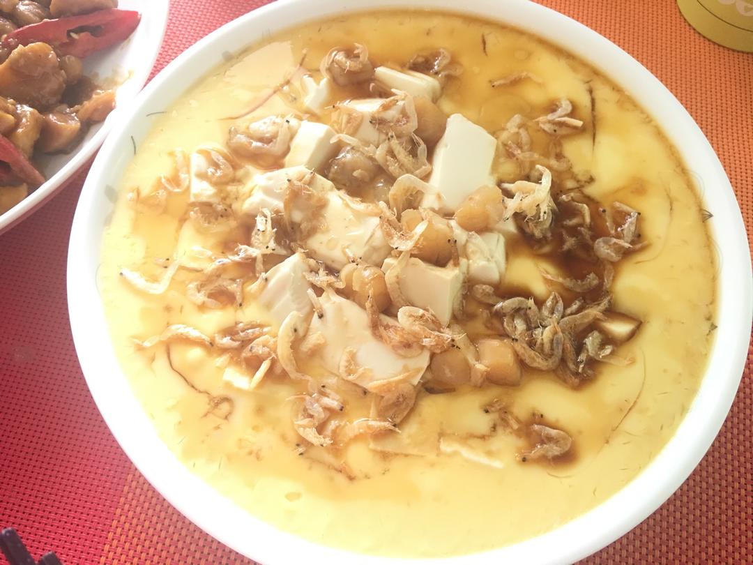 虾仁豆腐蒸水蛋