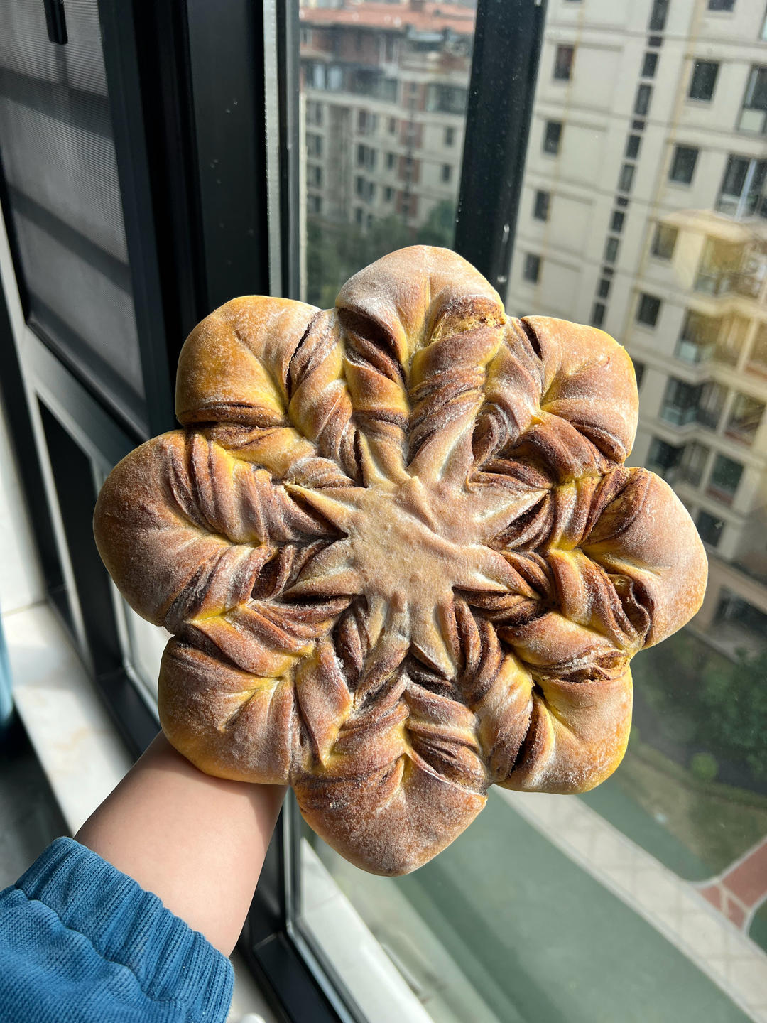 ins网红圣诞红糖肉桂雪花全麦面包（一次发酵）B83
