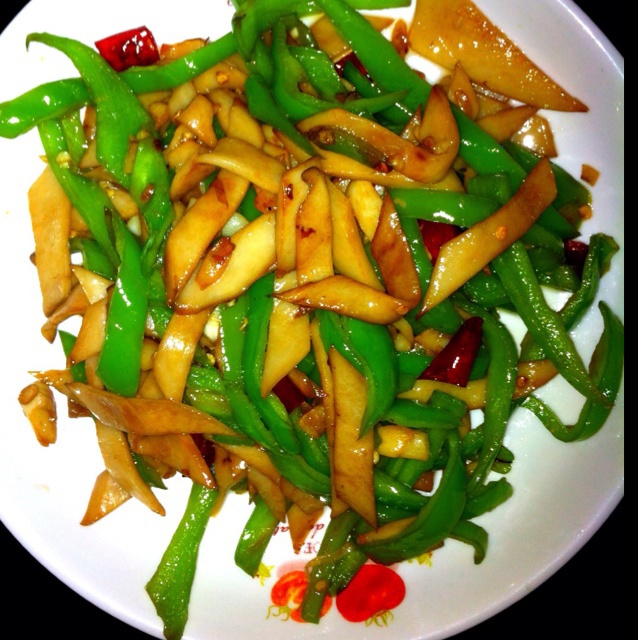 青椒素炒杏鲍菇