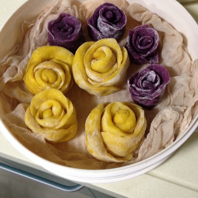 豆渣玫瑰馒头