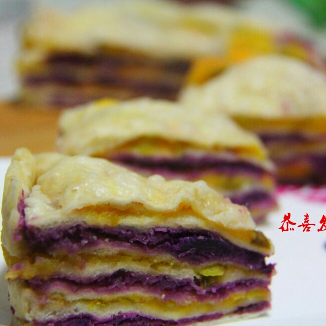 紫薯南瓜千层发糕——惊人的漂亮主食