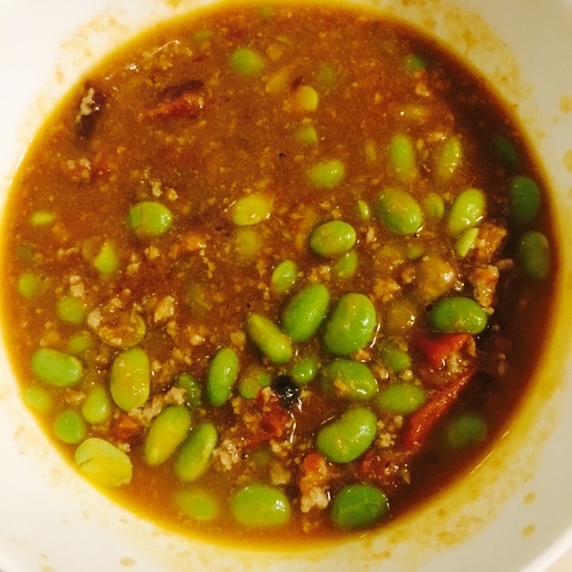 肉末番茄烧毛豆