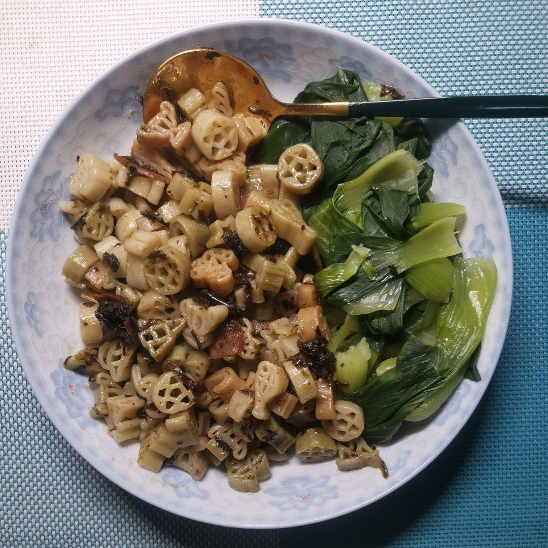 可能是最好吃系列--橄榄菜培根意面