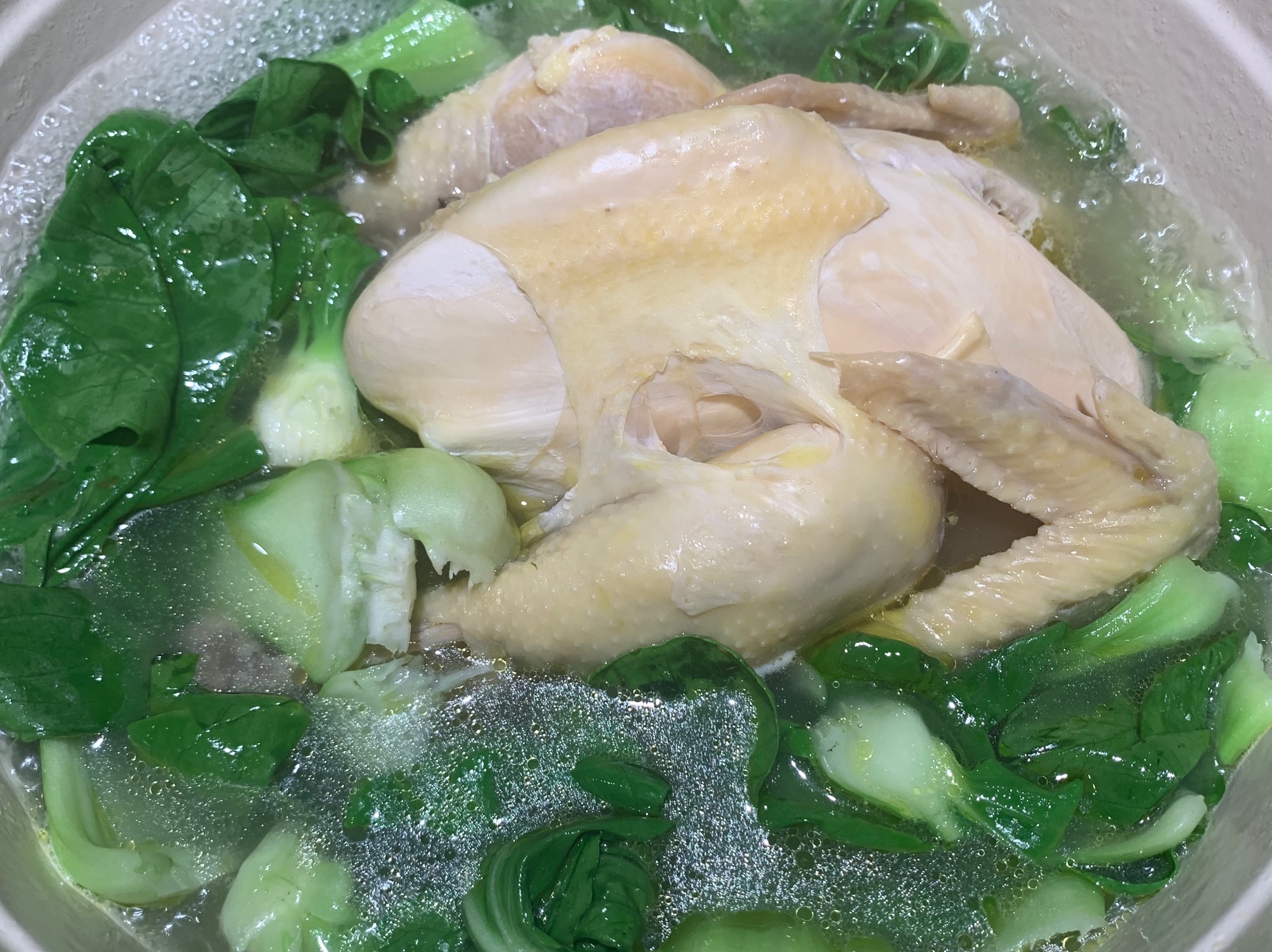 简单·易做·爆好吃的土鸡菌菇青菜汤的做法