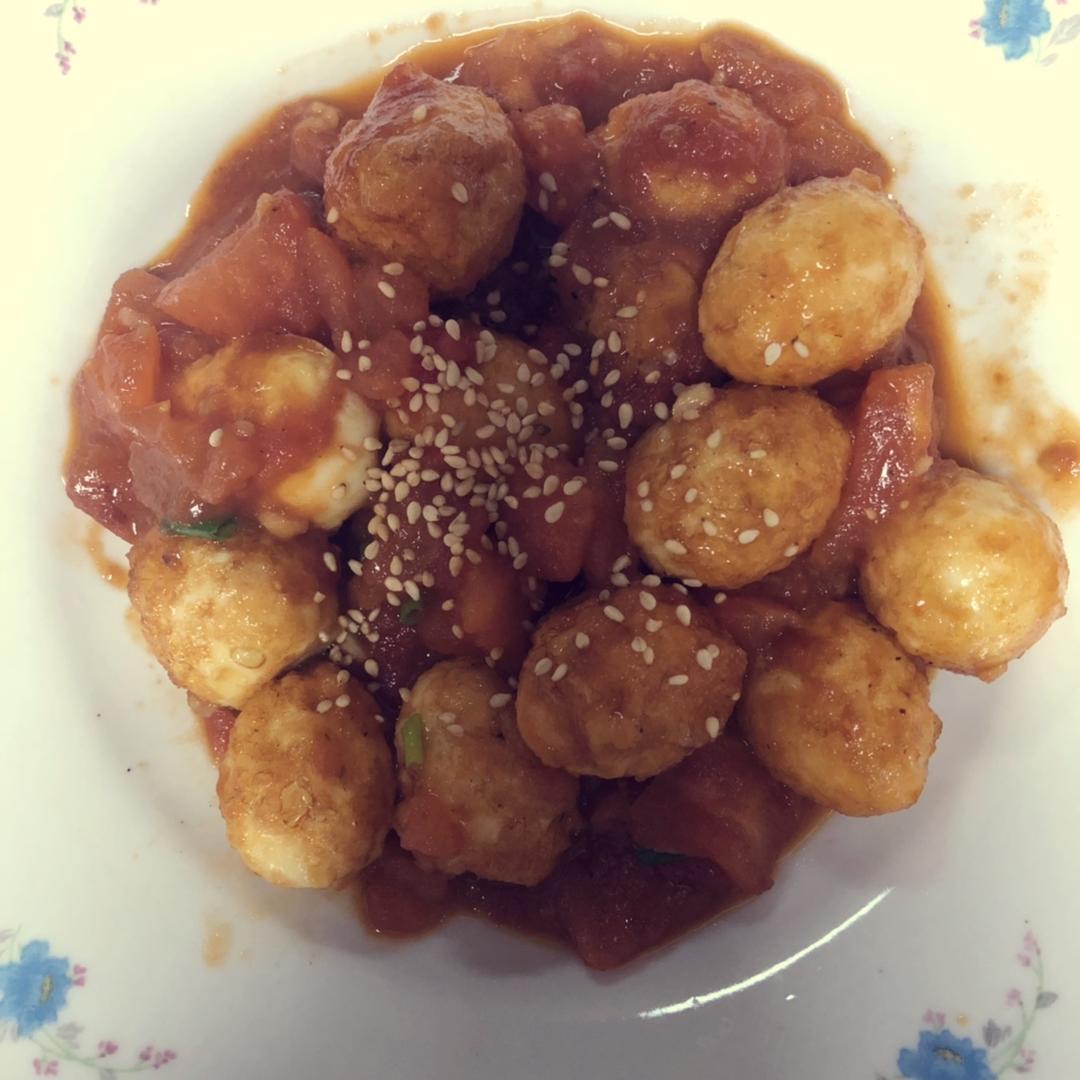 茄汁虎皮鹌鹑蛋