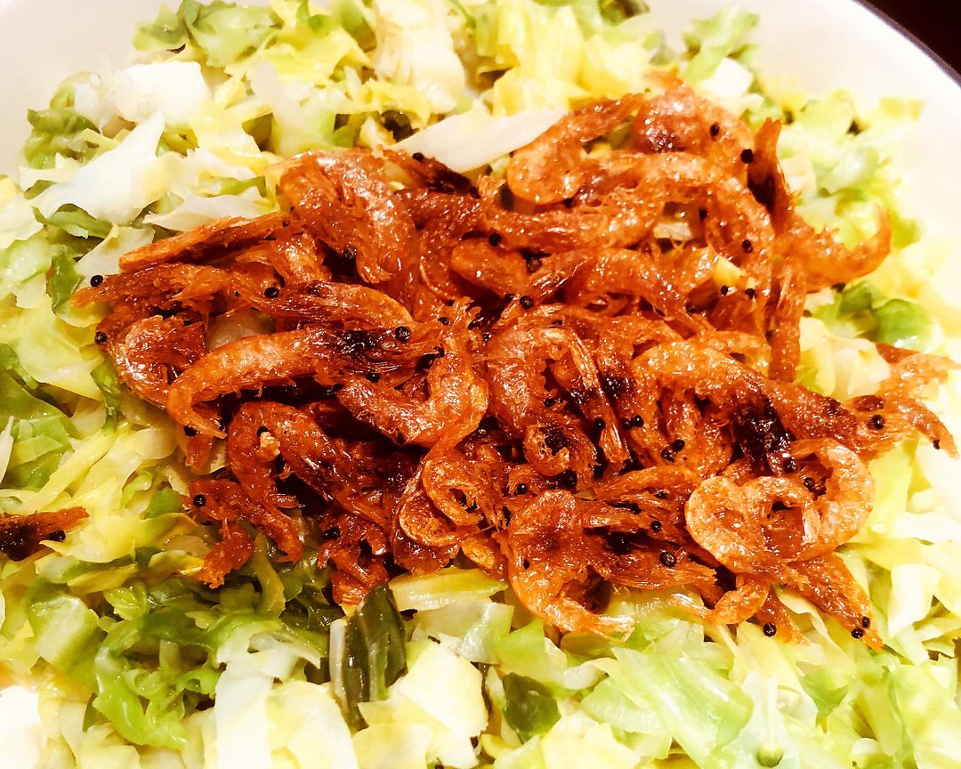 极简菜谱—磷虾干拌卷心菜