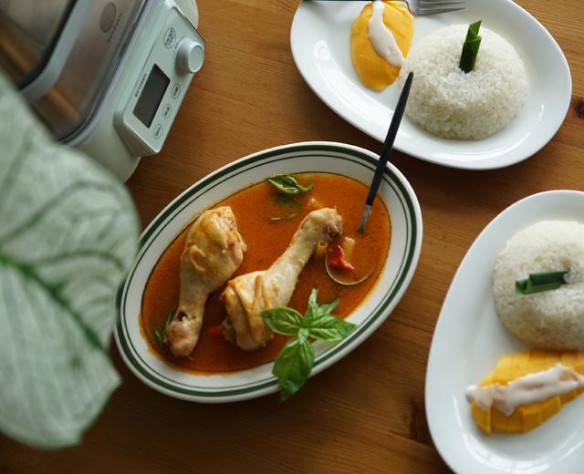 泰好味一锅出:芒果椰浆饭+冬阴功蒸鸡腿的做法