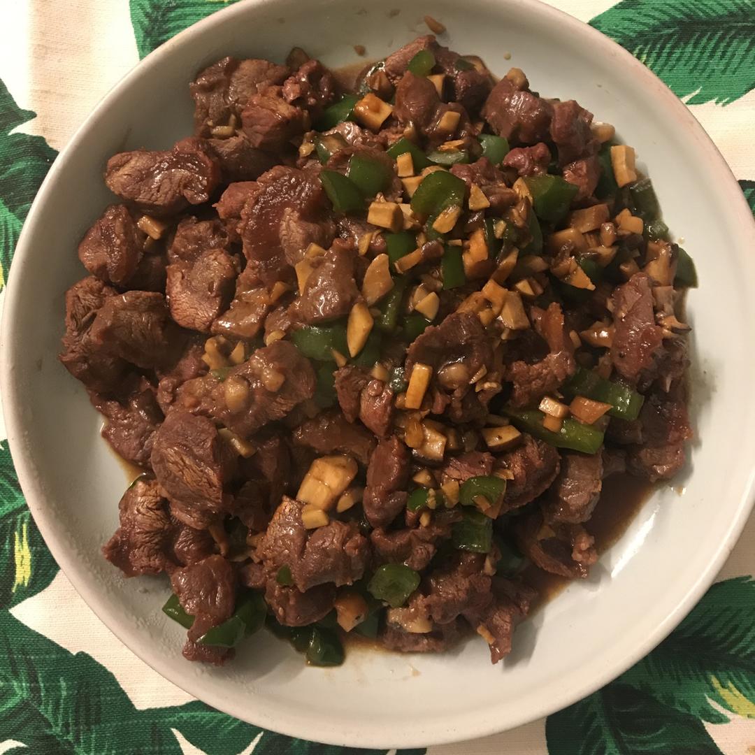 家常菜~杏鲍菇烧牛肉粒