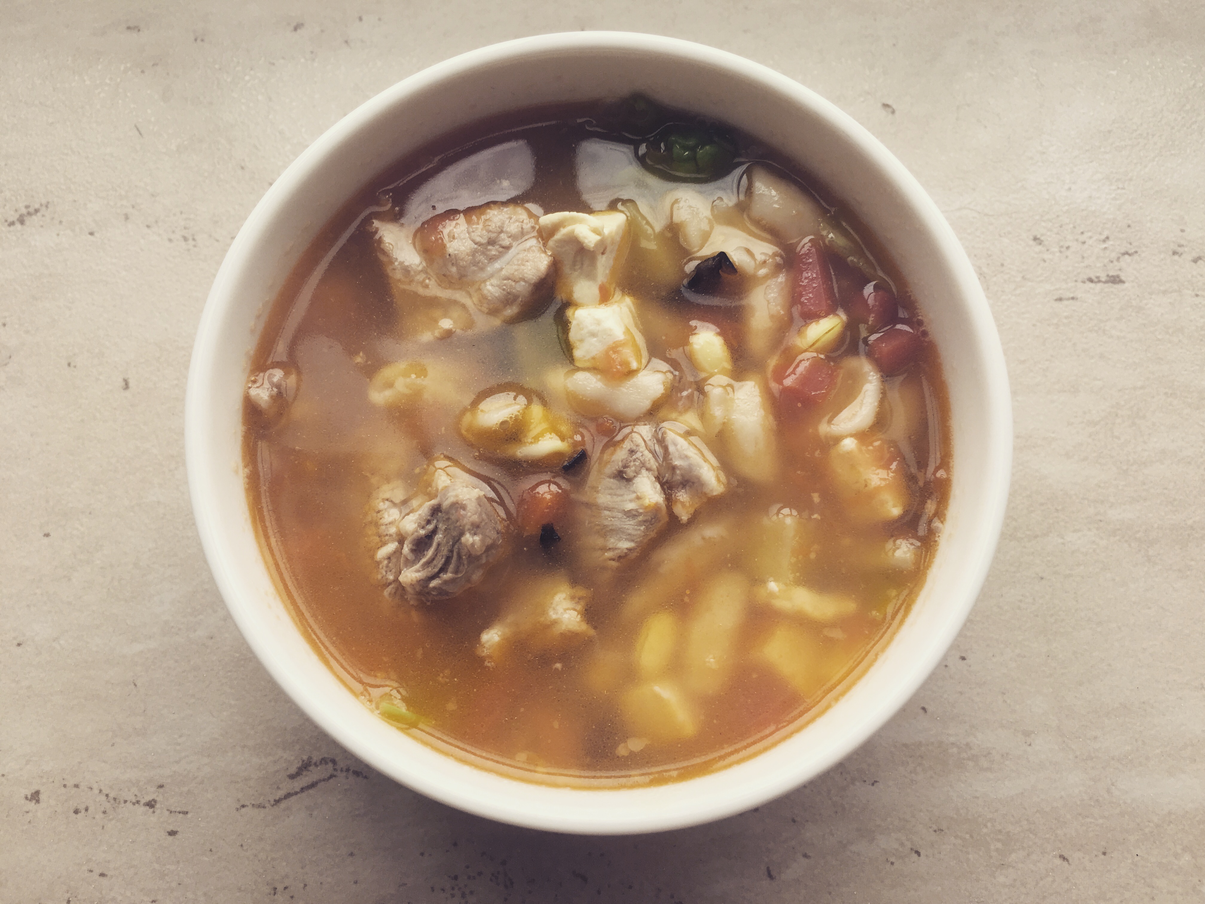 排骨汤烩麻食的做法