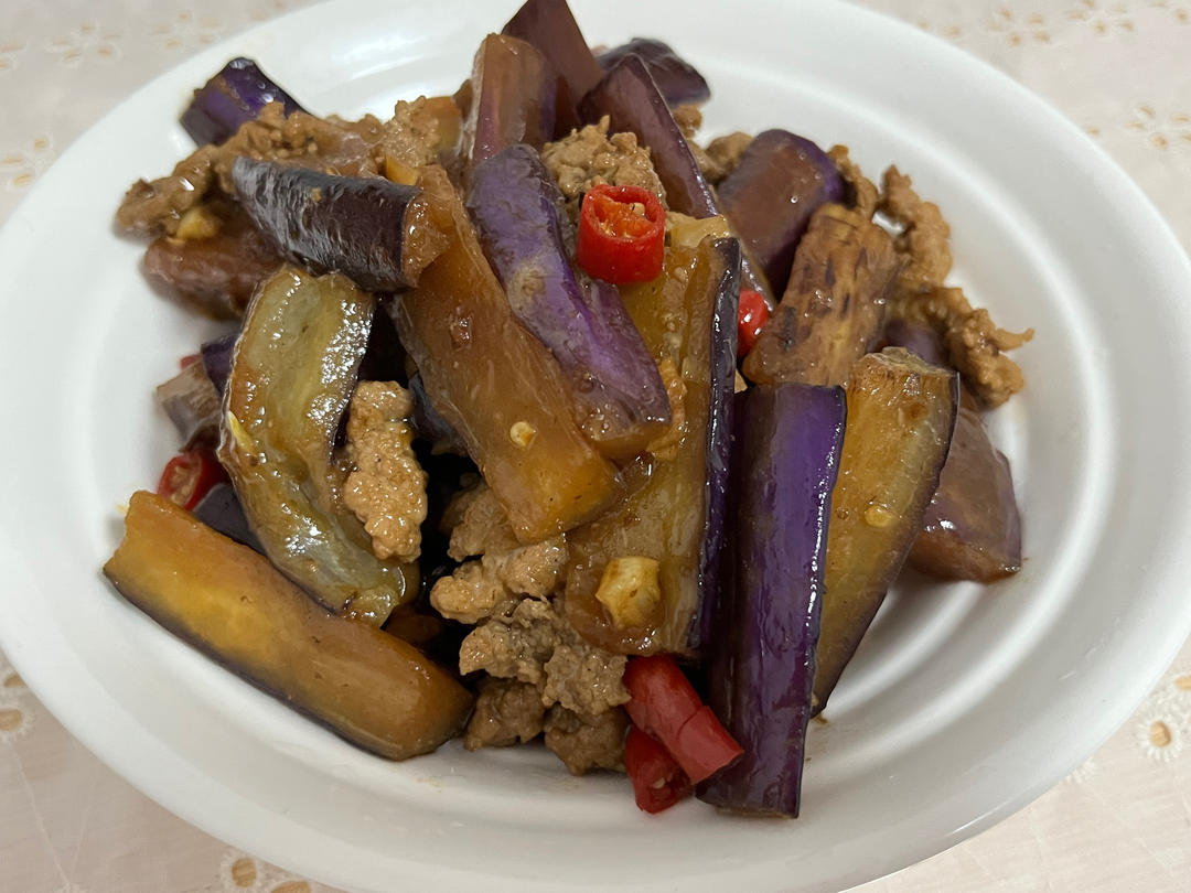 红烧肉沫茄子