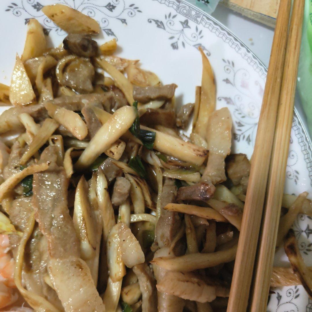 家常菜－茭白炒肉丝