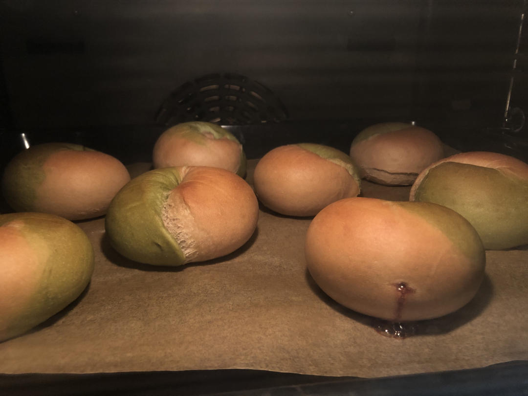 钻石纹抹茶拼色贝果