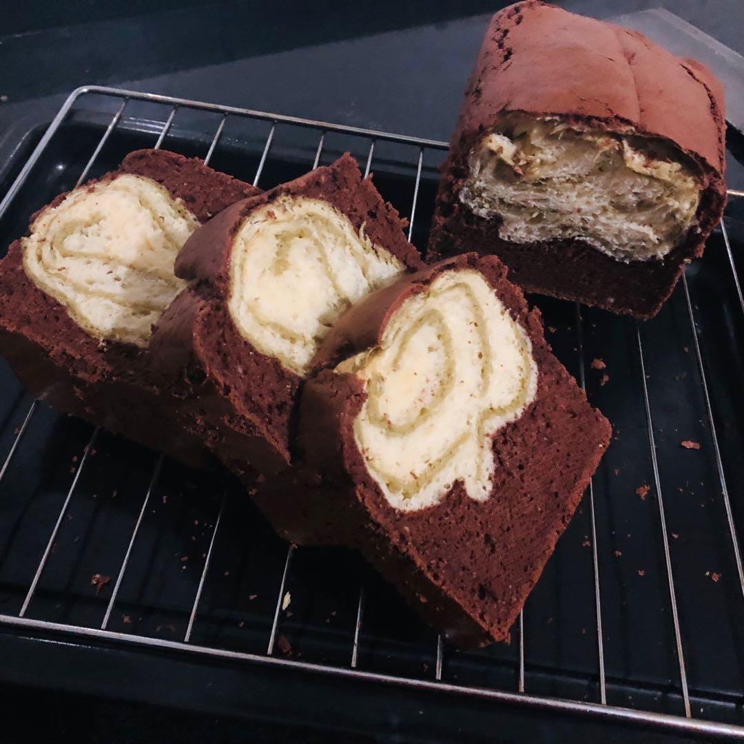 黑钻漩涡吐司（2个）附上博世厨师机手套膜做法