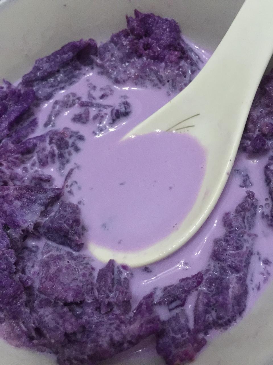 味道像香芋奶茶的紫薯牛奶～